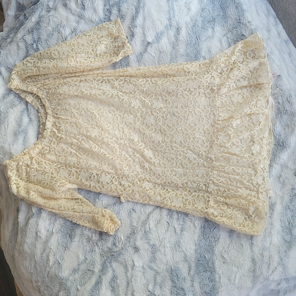 Ivory lace mini dress